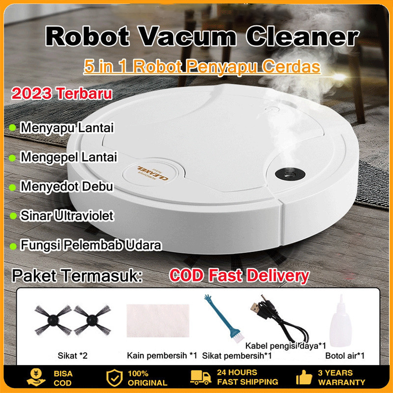 Robot Vacum Cleaner Portable Penyedot Debu Rumah Sapu Otomatis Cerdas Pembersih Lantai Humidifier