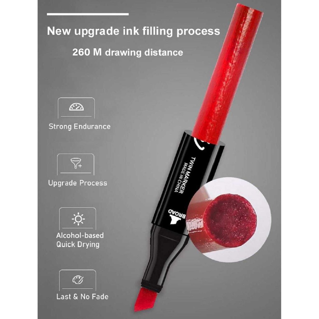 

RB Spidol Dual Side Fine Art Brush Art Marker Set 120 Warna