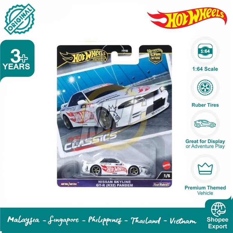 Hot Wheels Premium Modern Classics Nissan Skyline GTR R32 Pandem - Mercedes Evolution - Nissan SilEi