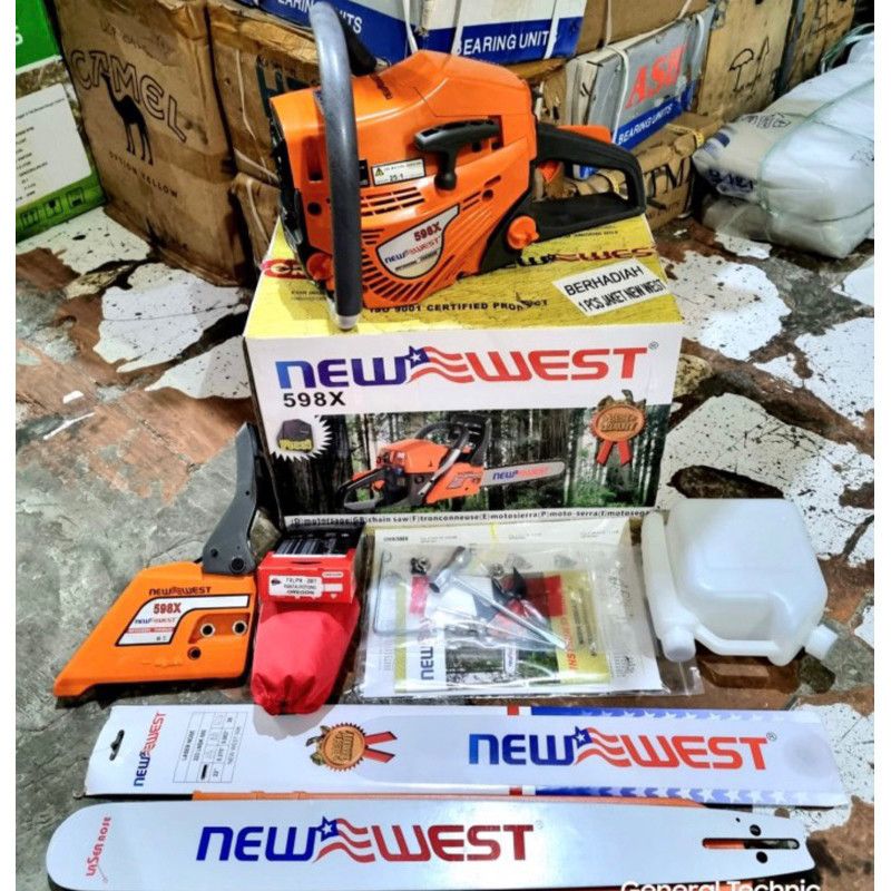 CHAINSAW NEW WEST ORIGINAL 598X MESIN GERGAJI MESIN SENSO 22” LASER BAR BAJA