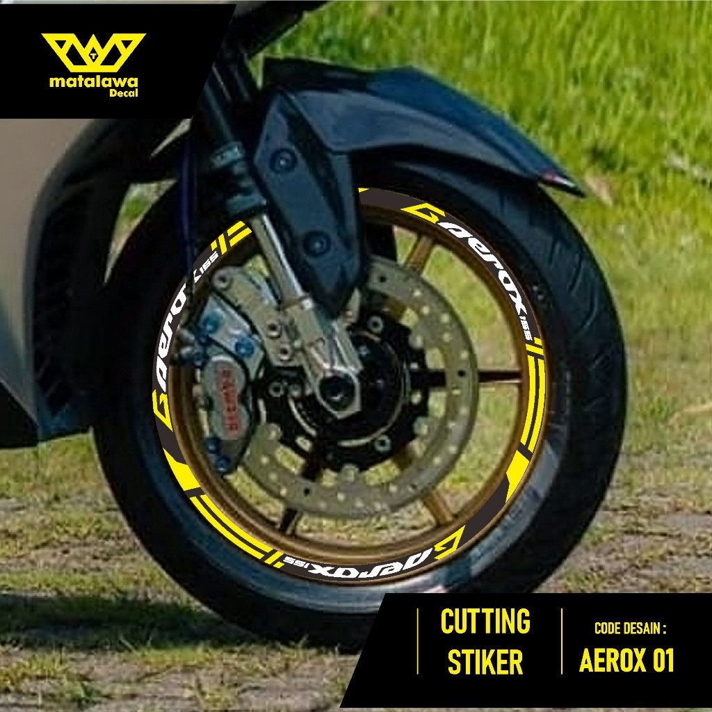 CUTTING STICKER VELG AEROX 155 - STIKER LIS LIST VARIASI BAN VELG YAMAHA AEROX 01