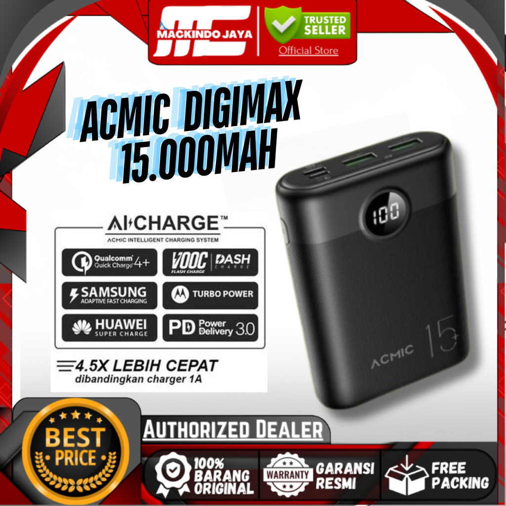 ACMIC DIGIMAX 15000mAh Powerbank Mini 22.5W Fast Charging Type C