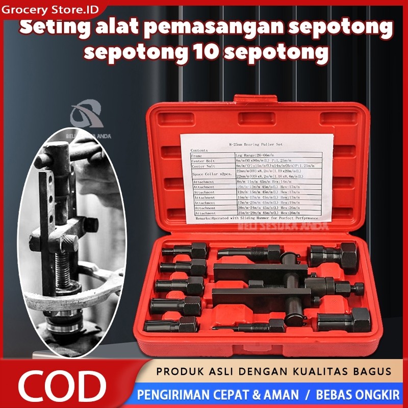 BRT-10pcs Tracker bearing Puller Set Treker Pencabut Bearing Set Treker Cabut Bearing Dalam Treker P