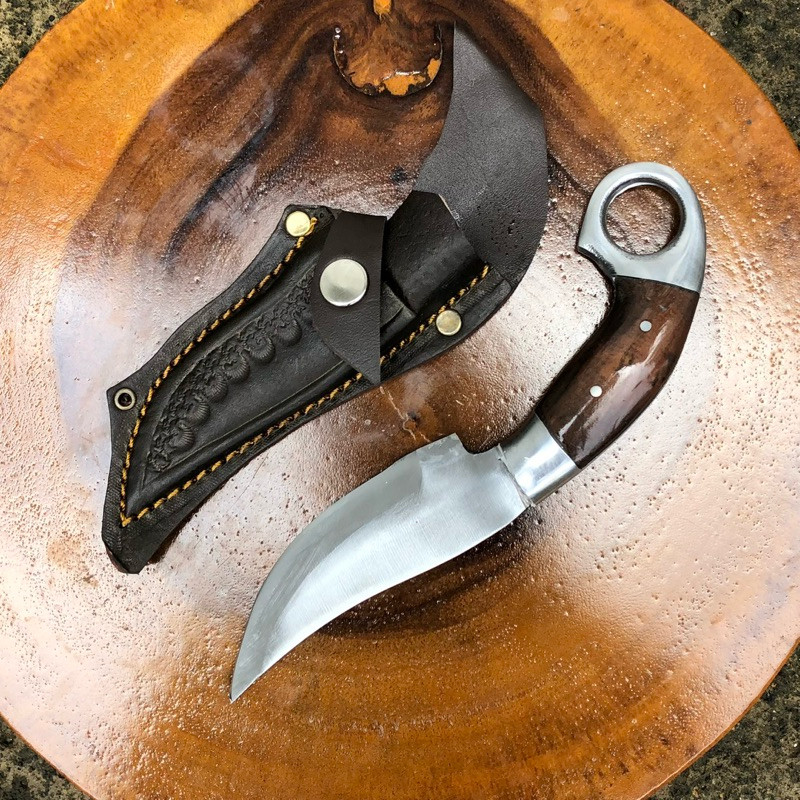 Pisau Seset Sarung Kulit | Pisau Serbaguna Survival Hunting