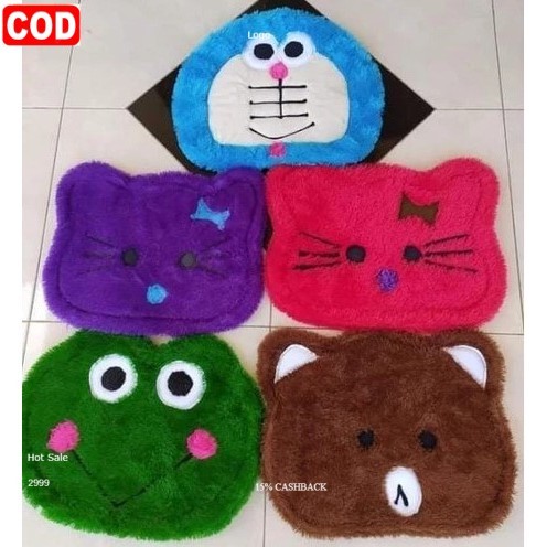 OBRAL KESET BULU RASFUR KEPALA KARAKTER MURAH | KESET LAP KAKI KARAKTER DORAEMON HELLO KITTY KEROPI