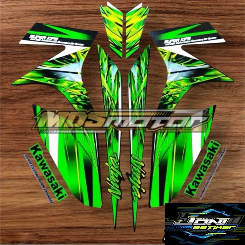 Stiker Striping ORI Kawasaki Ninja R 150 M 2008 2009 2010 stiker ninja R hijau