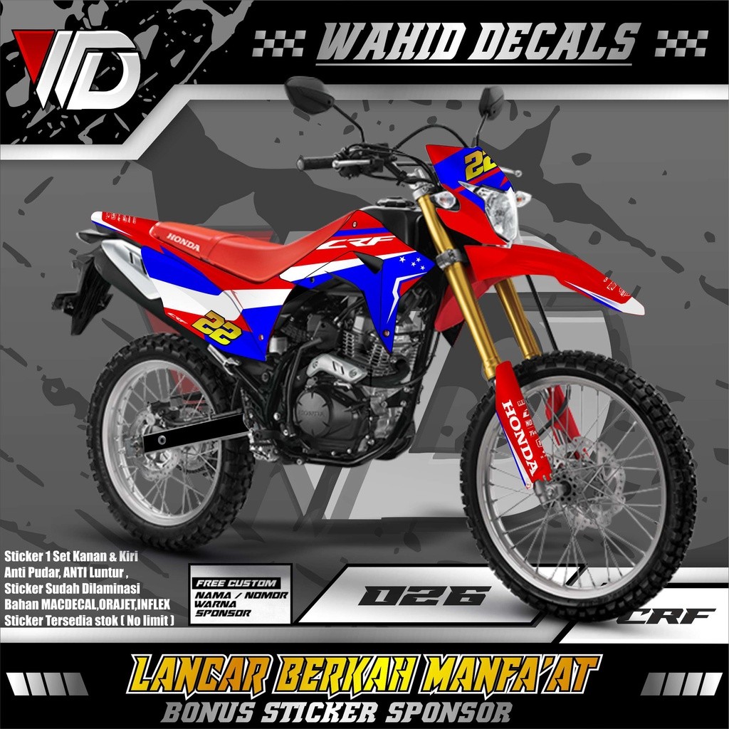 026 DECAL STIKER MOTOR CRF FULL BODY VARIASI WARNA