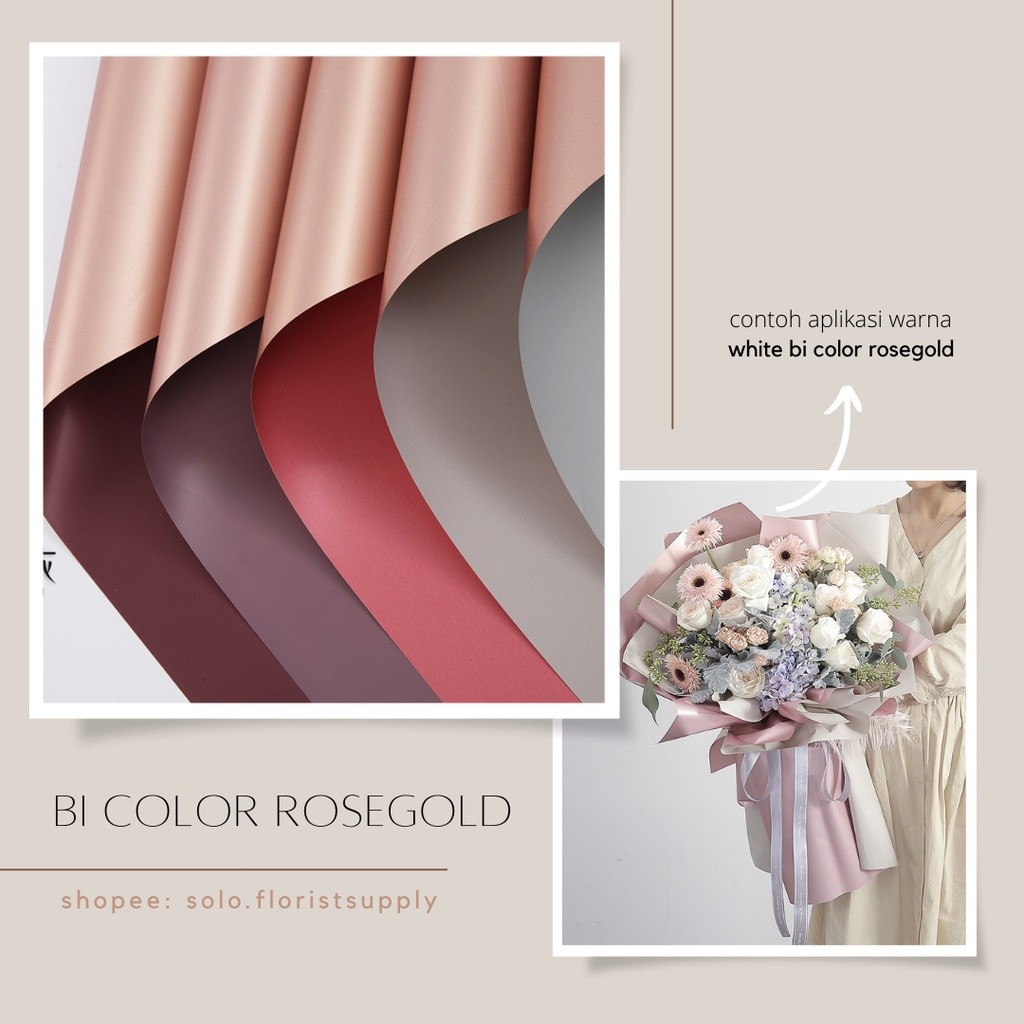 

BI COLOR ROSE GOLD ROSEGOLD FLOWER WRAPPING CELLOPHANE KERTAS BUKET PEMBUNGKUS