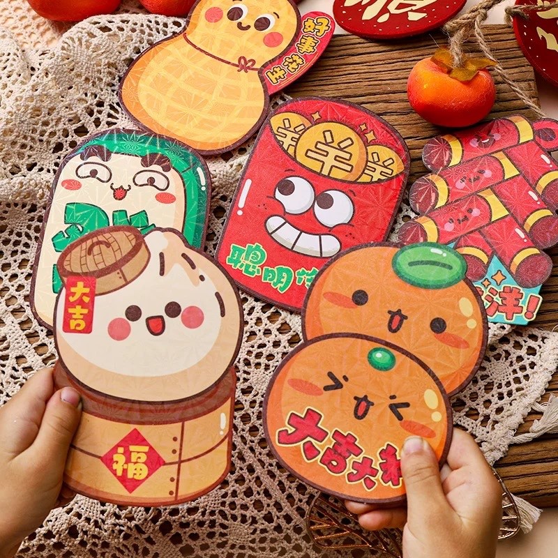 

6pcs Angpao imlek shio naga cny 2024 chinese new year xinnian sincia angpau hongbao amplop uang red packet