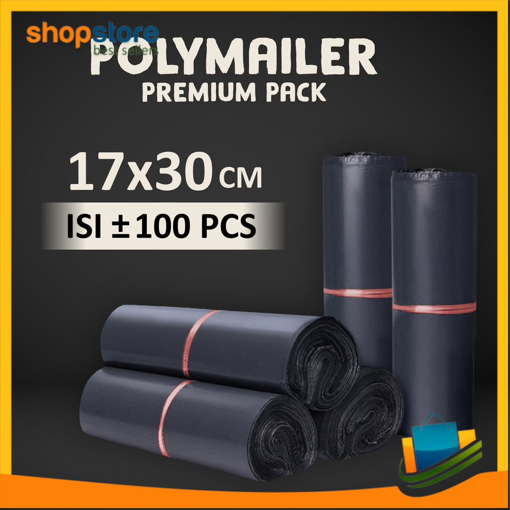 

Plastik Polymailer Olshop Kantong Plastik Packing Online Shop Hitam Bahan Tebal 17 x 30 1076