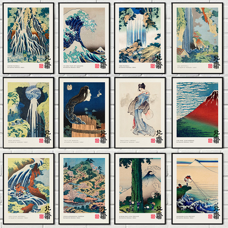 

The Great Wave Katsushika Hokusai Vintage Poster Mount Fuji Canvas Painting Print Japan Exhibition Wall Art Picture Home Decor