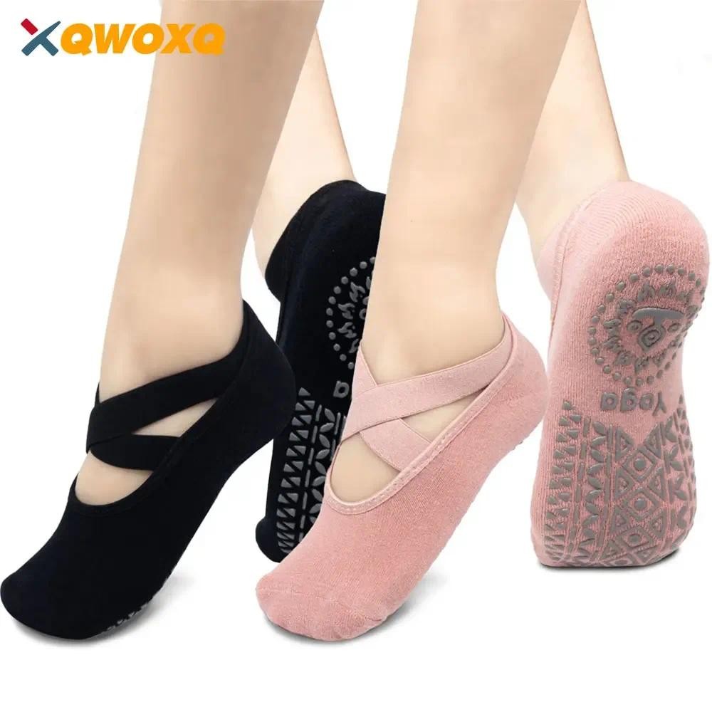 1 Pair Sports Yoga Socks for Women Girls Nonslip Barre Socks with Straps Ballet ce Socks for Yoga Pi
