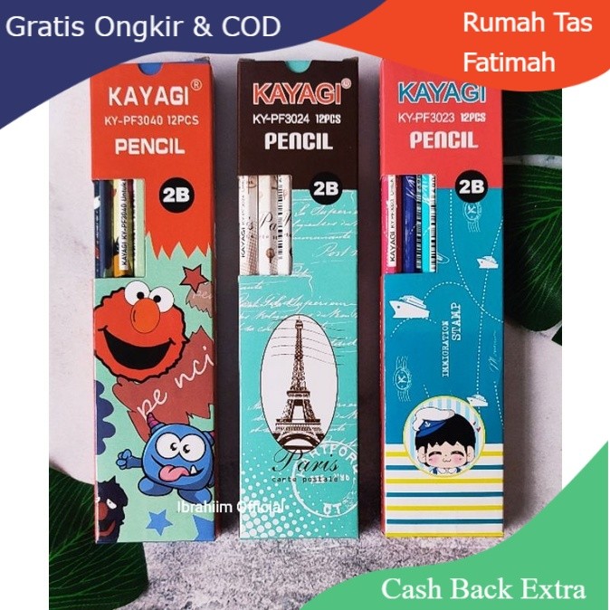 

Promo 1PAK ISI 12PCS PENSIL TULIS 2B KAYAGI KARAKTER By Rumah Tas Fatimah