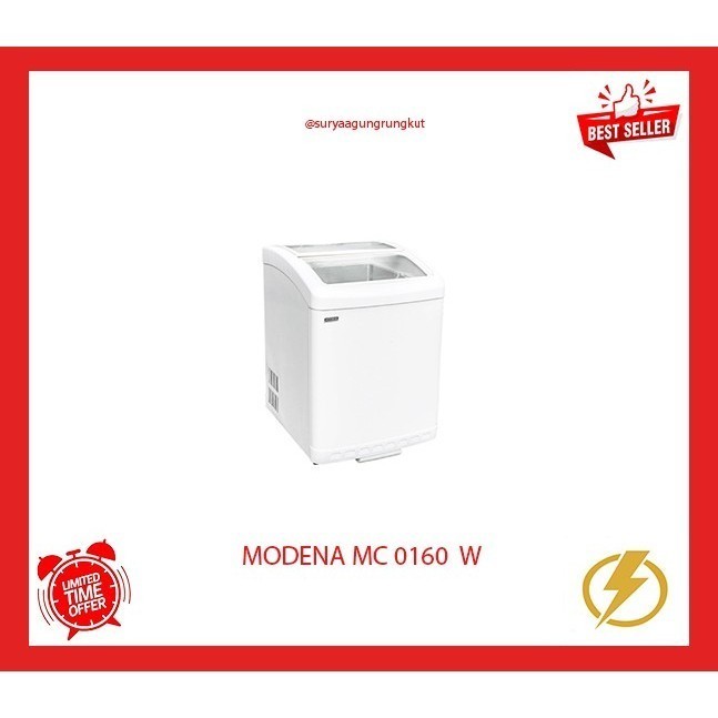 FREEZER BOX MODENA SLIDING KACA 156 LITER 120 WATT MC - 0160 W