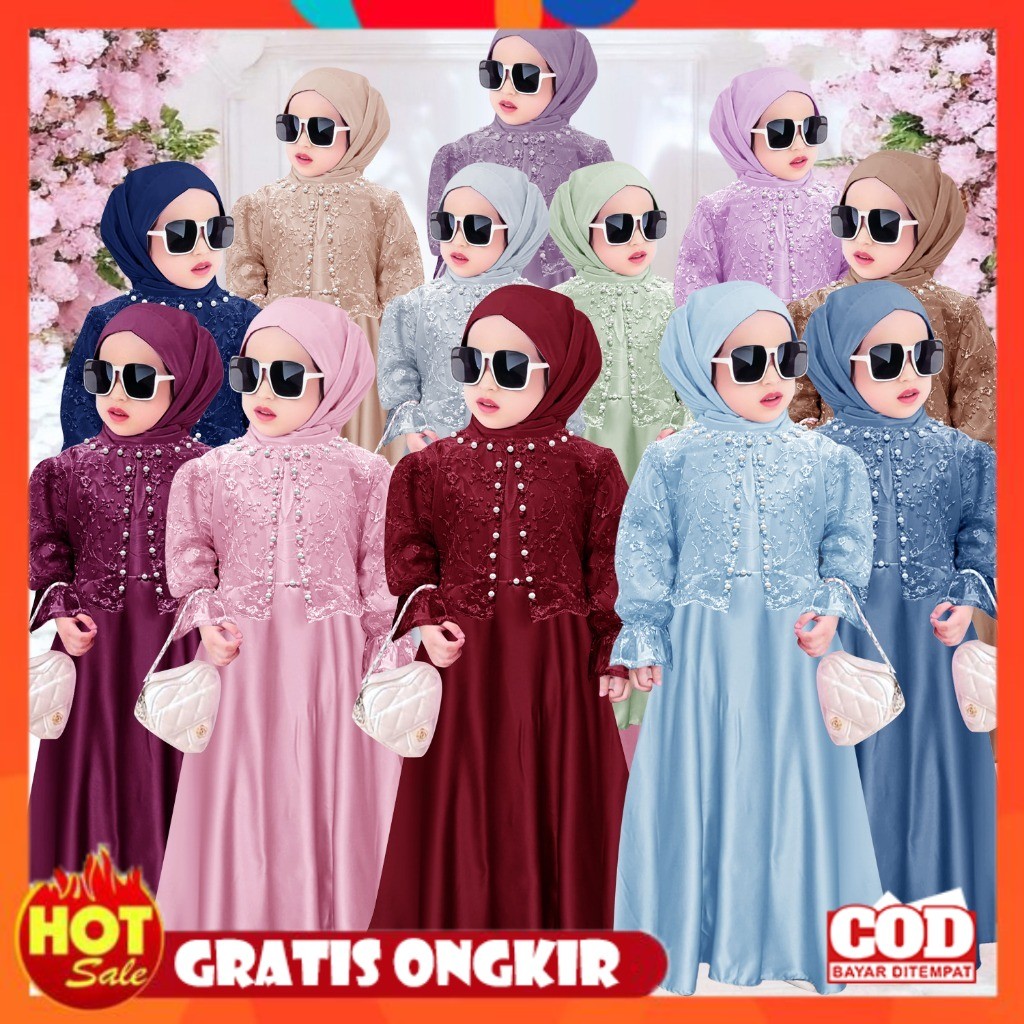 [PREMIUM ORIGINAL] KID SLAVINA (3-4THN, 5-6THN, 7-8THN, 9-10THN, 11-13THN) GAMIS ANAK DRESS ANAK MUS