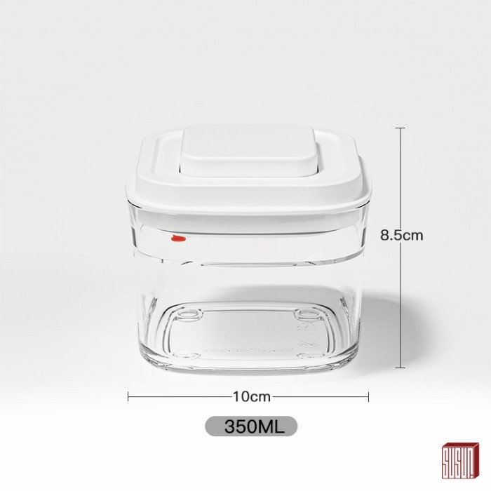 Toples Kotak Susu Bubuk Bayi 350ml / 2.3 Liter Model Tekan Tupperware - 350ml, Cokelat