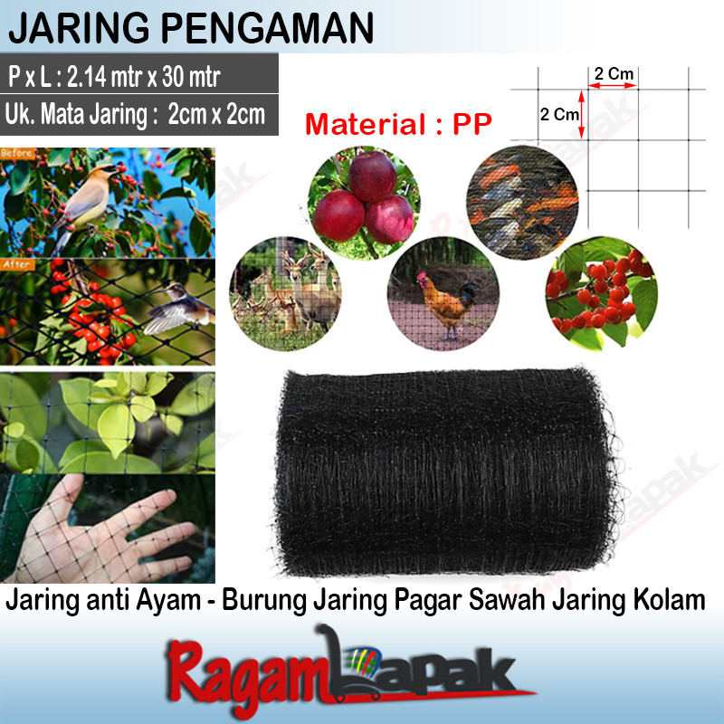 Waring Jaring anti Ayam - Burung Jaring Pagar Sawah Jaring Kolam (1 Rol)