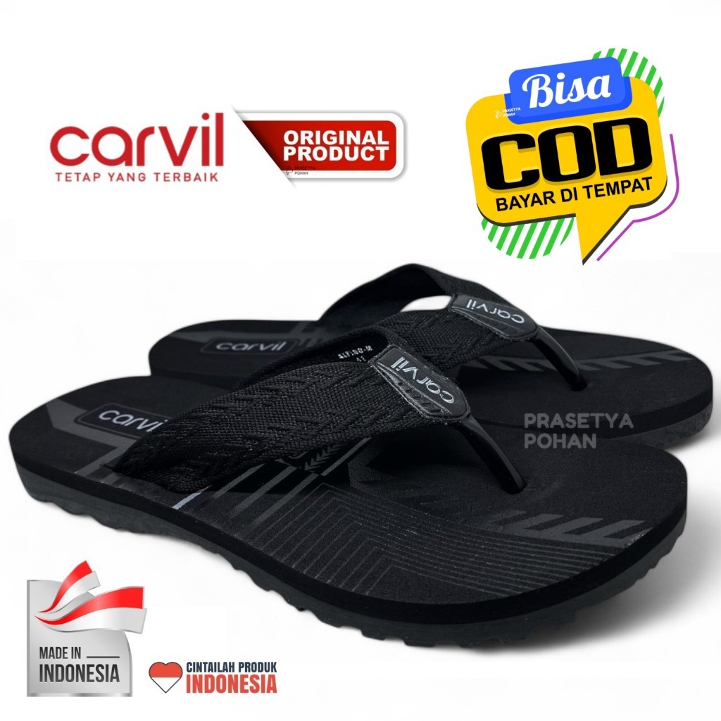 PROMO Sandal Pria Carvil Original Anti Air - Sendal Carvil Pria Original - Robin Red