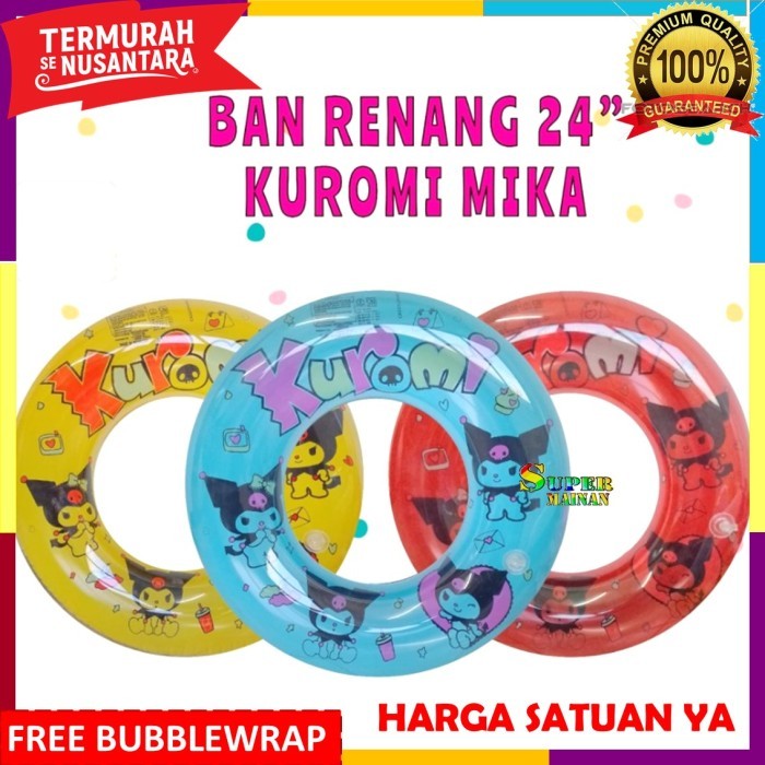 Balon Renang Anak Kuromi Sanrio Karakter Pelampung Ban Renang Anak 3 4 5 6 Tahun Laki Laki Perempuan