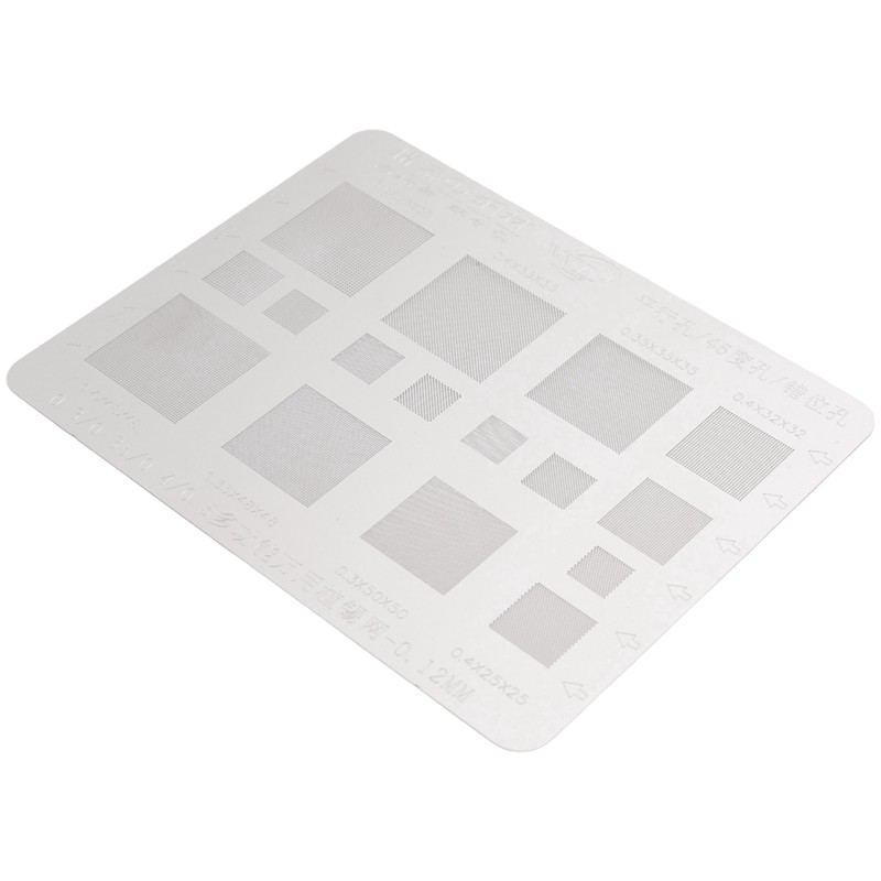 Multifunction BGA Stencil 0.3/0.35/0.4/0.5/Parallel/45 Degree Hole Universal Solder Template BGA Reb
