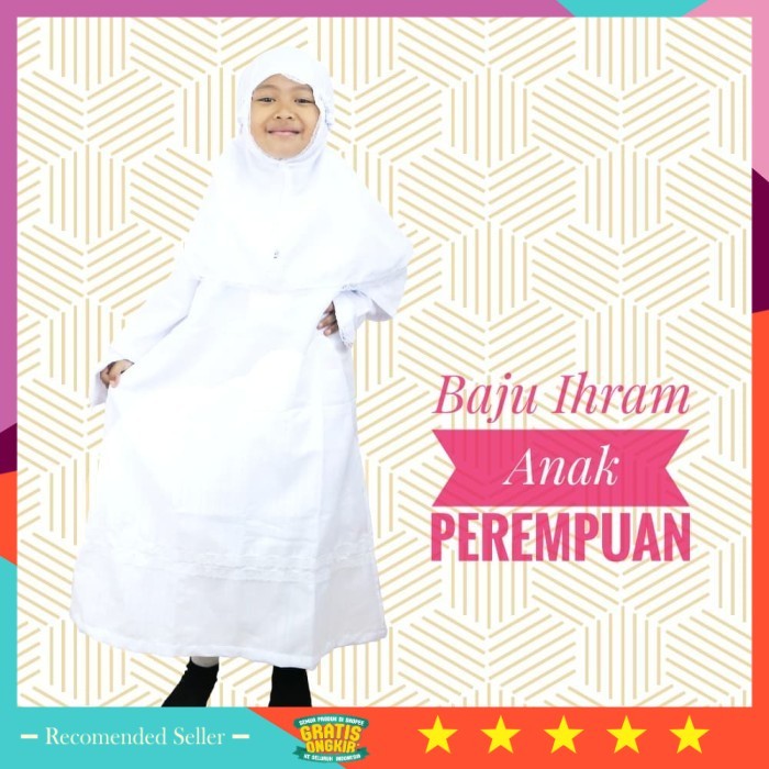Bahan Bagus Berkualitas Premium Termurah /Baju Ihram Anak Perempuan/Gamis Putih Anak/Jubah Anak/Busa