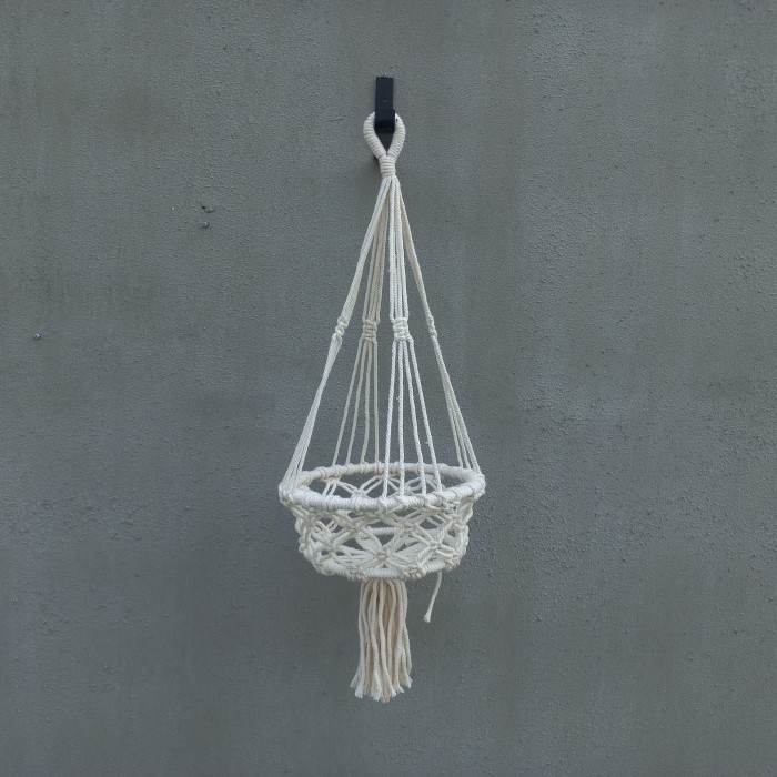 Keranjang Gantung Rajut Tali Pot Bunga Unik Home Decor