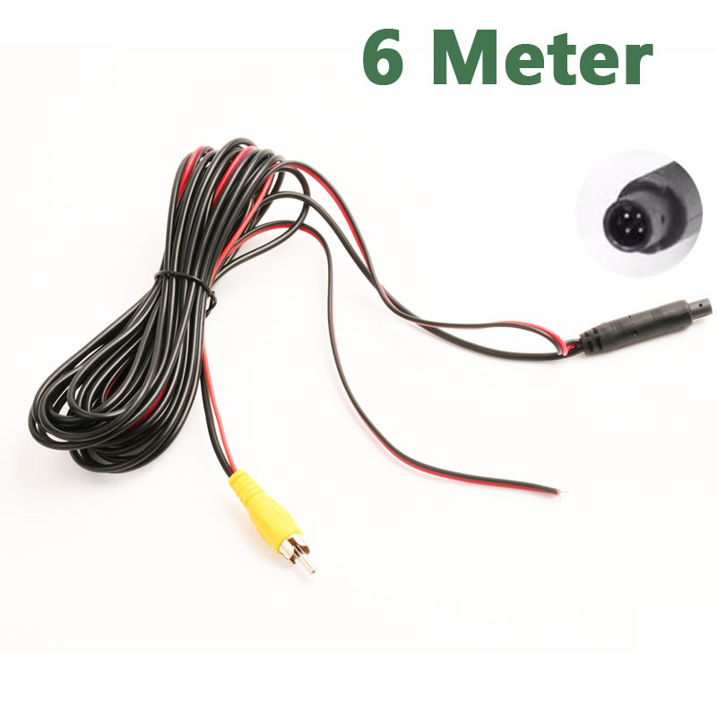 4 pin Male Extension Cable And Rca /Av Male Connection Cable For  Reverse Car Camera Driving Recorde