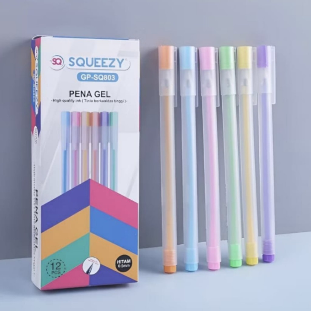 

Squeezy Pulpen Pena Gel Pen 0.5mm Hitam GP-SQ803 | @1Pcs