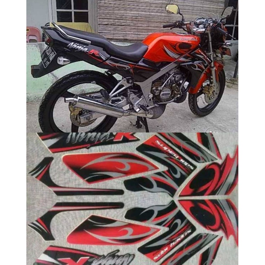 STRIPING ORI KAWASAKI NINJA R 2012 MERAH POLET STIKER