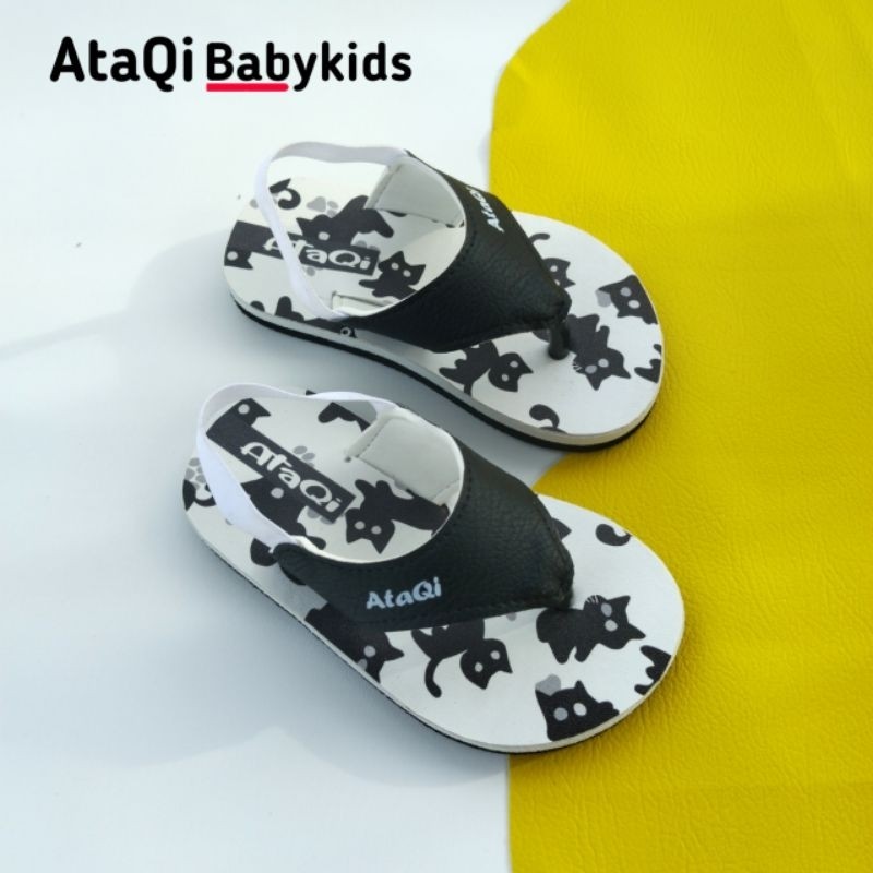 AtaQi Babykids Sandal Jepit Anak Laki Laki Perempuan Sandal Jepit Bayi 1Tahun Tali Karet Belakang