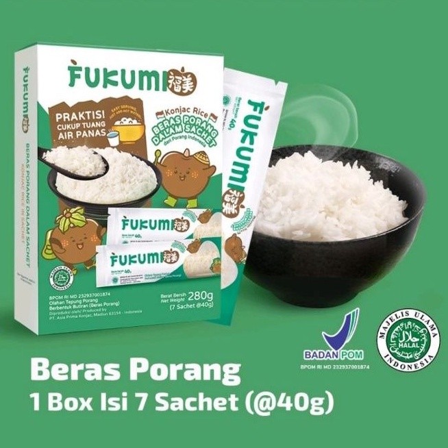 

FUKUMI BERAS PORANG BOX ( 7 SACHET @40GR ) - BERAS DIET RENDAH KALORI