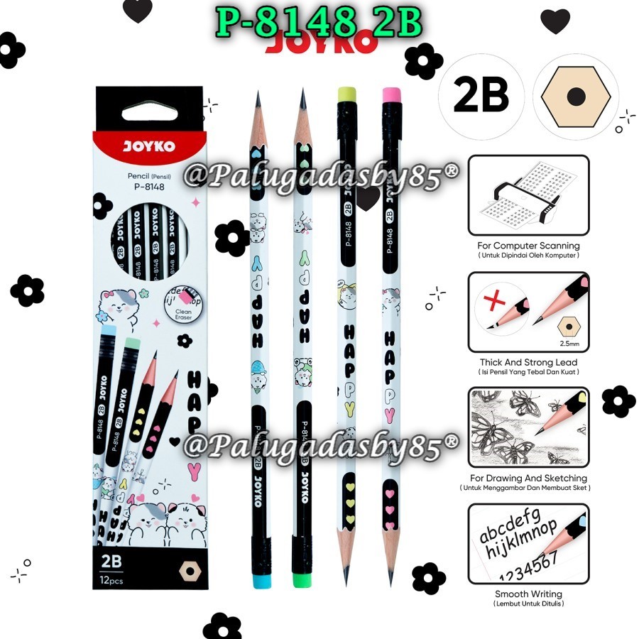 

(1 Biji) Pensil JOYKO P-8148 2B BISA PILIH WARNA / Pencil Pensil Joyko P-8148 2B P8148 (1 Biji)