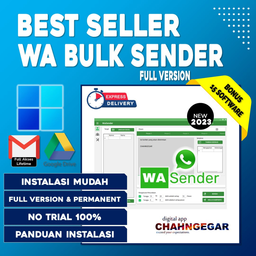 WA SENDER PRO 2024 (versi 3.5.0) Terbaru Full Lisensi Lifetime Software WA Marekting Tools Bulk WA S