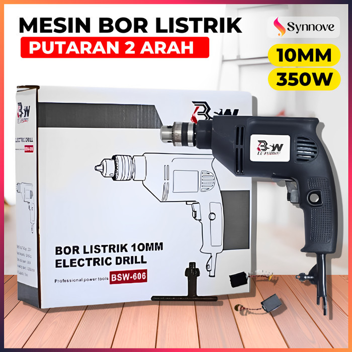Mesin Bor Listrik 10MM 350W Putaran 2 arah Impact Drill Mesin Bor Tangan Portable  Bor Listrik Porta