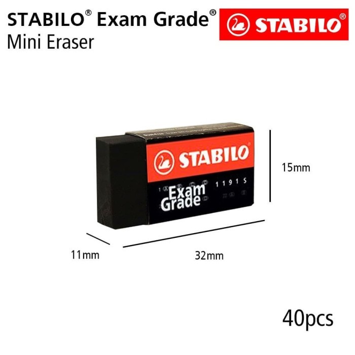 

TERBARU STABILO Exam Grade - Mini Eraser 40pcs / Penghapus Pensil Ujian UNBK