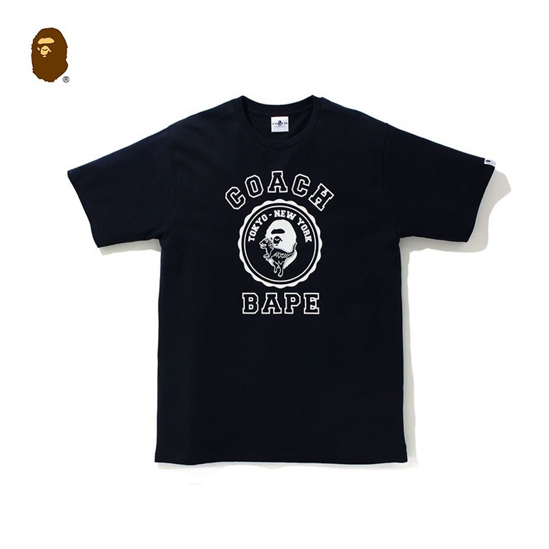 READY STOK KAOS BAPE×COACH PREMIUM MIROR COTTON 20'S KAOS BAPE FULLTAG KAOS PUTIH KAOS HITAM UNISEX