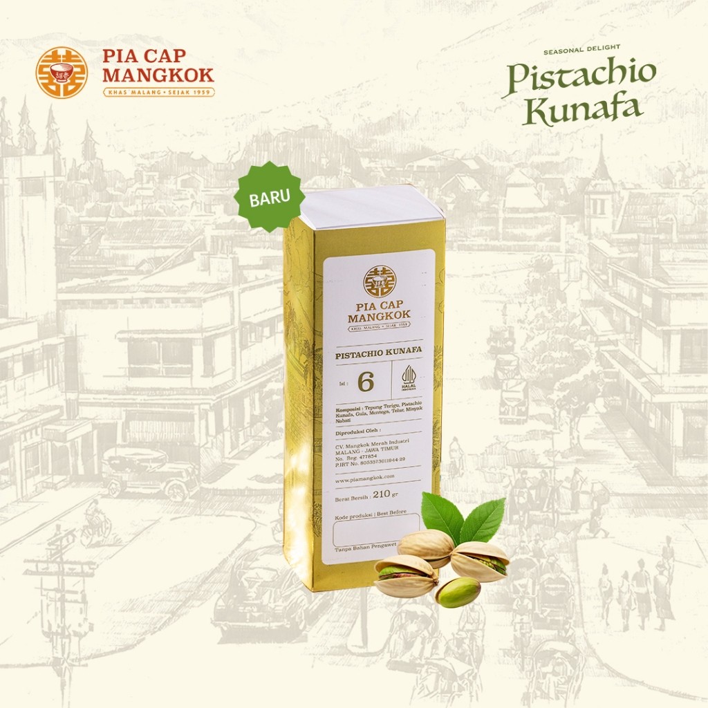 

PIA CAP MANGOK KHAS MALANG VARIAN BARU!! - PISTACHIO KUNAFA - ISI 6 PCS
