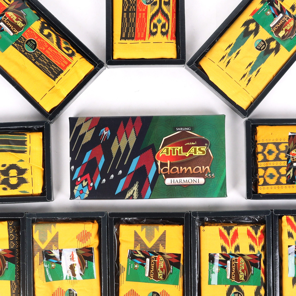 Grosir 10 Pcs Sarung ATLAS Idaman 555 Harmoni Yellow Series