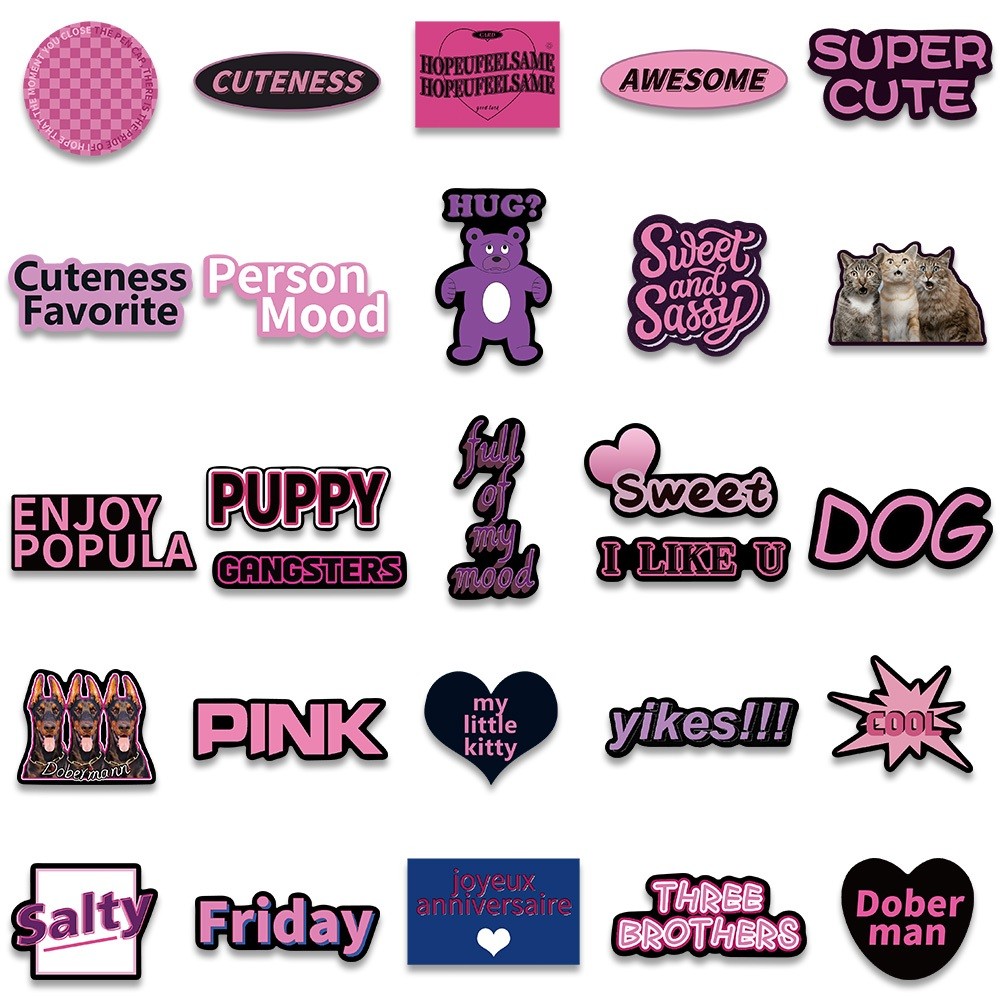 

Stiker Y2K Gadis Stiker Seri Hitam Ungu Decal Vinyl anti air- Decal Anti Air-Sticker Aesthetic Buku Gitar Casing HP Laptop Helm Skateboard