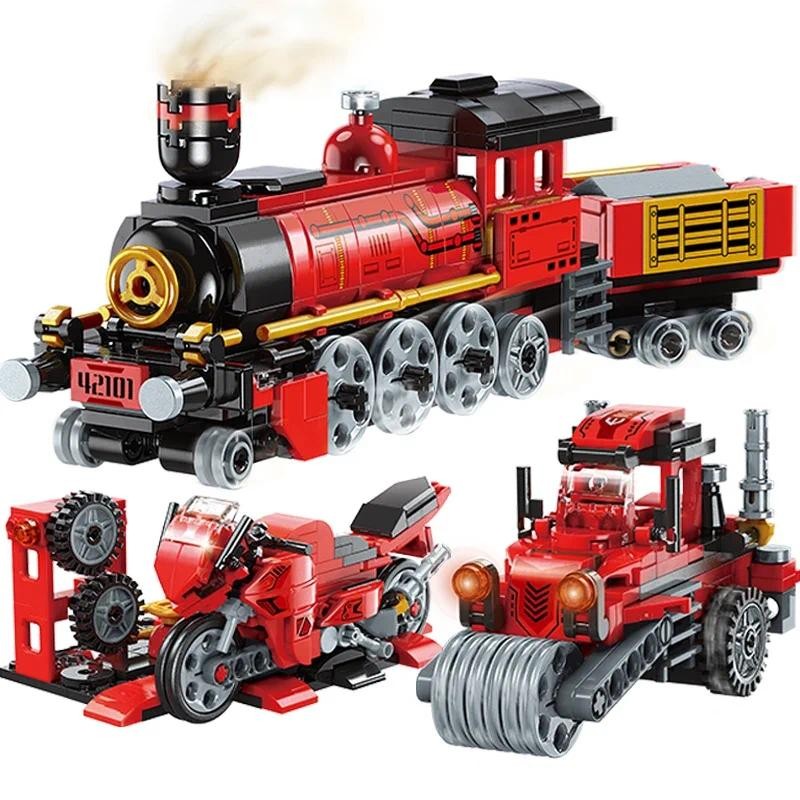 

MOC Enlightenment Building Blos Train High Speed Railway Motorcycle Model Assembly Toy Gift for Boys Eonal Construction Set