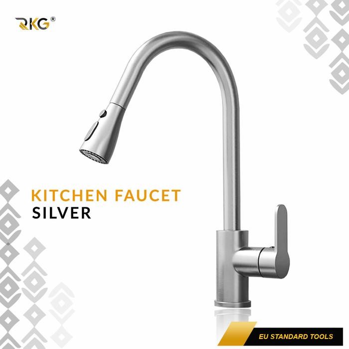 RKG Kran Angsa Tarik Fleksibel Kitchen Faucet Dual Sprayer
