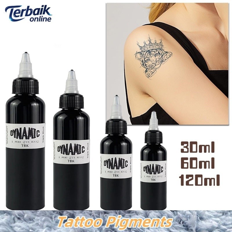 30ml 60ml 120ml Tinta Tato Dynamic Hitam Black Ink Tattoo Tato Pigmen Tinta