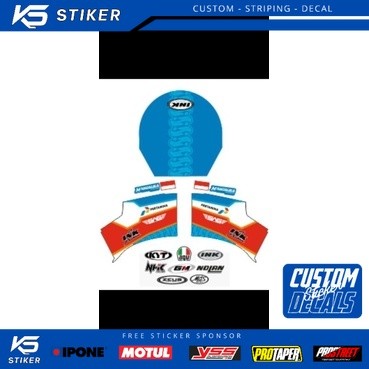 Decal Helm Custom Desain Mandalika Indonesia (Half Face) Kualitas Distributor
