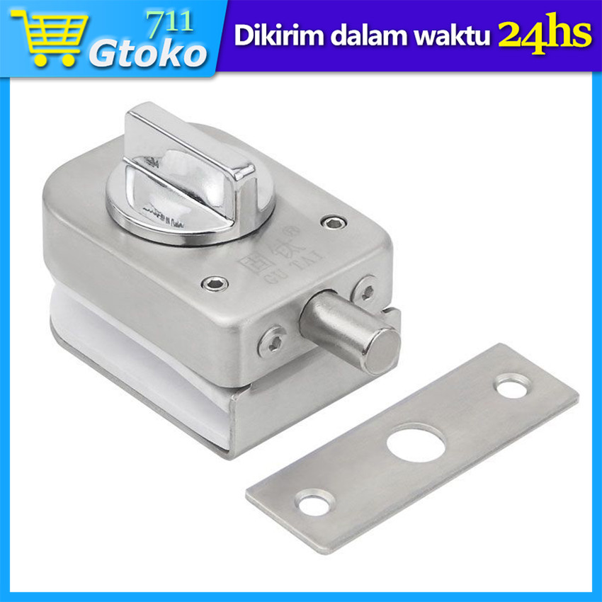 Kaca Pintu Kunci Grendel Slot Jepit Putar Stainless Steel Kamar Mandi Shower Glass Door Bolt Lock