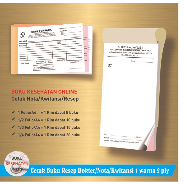 

AHHA Buku Resep Dokter - Nota - Kwitansi NCR Rangkap 2 ply