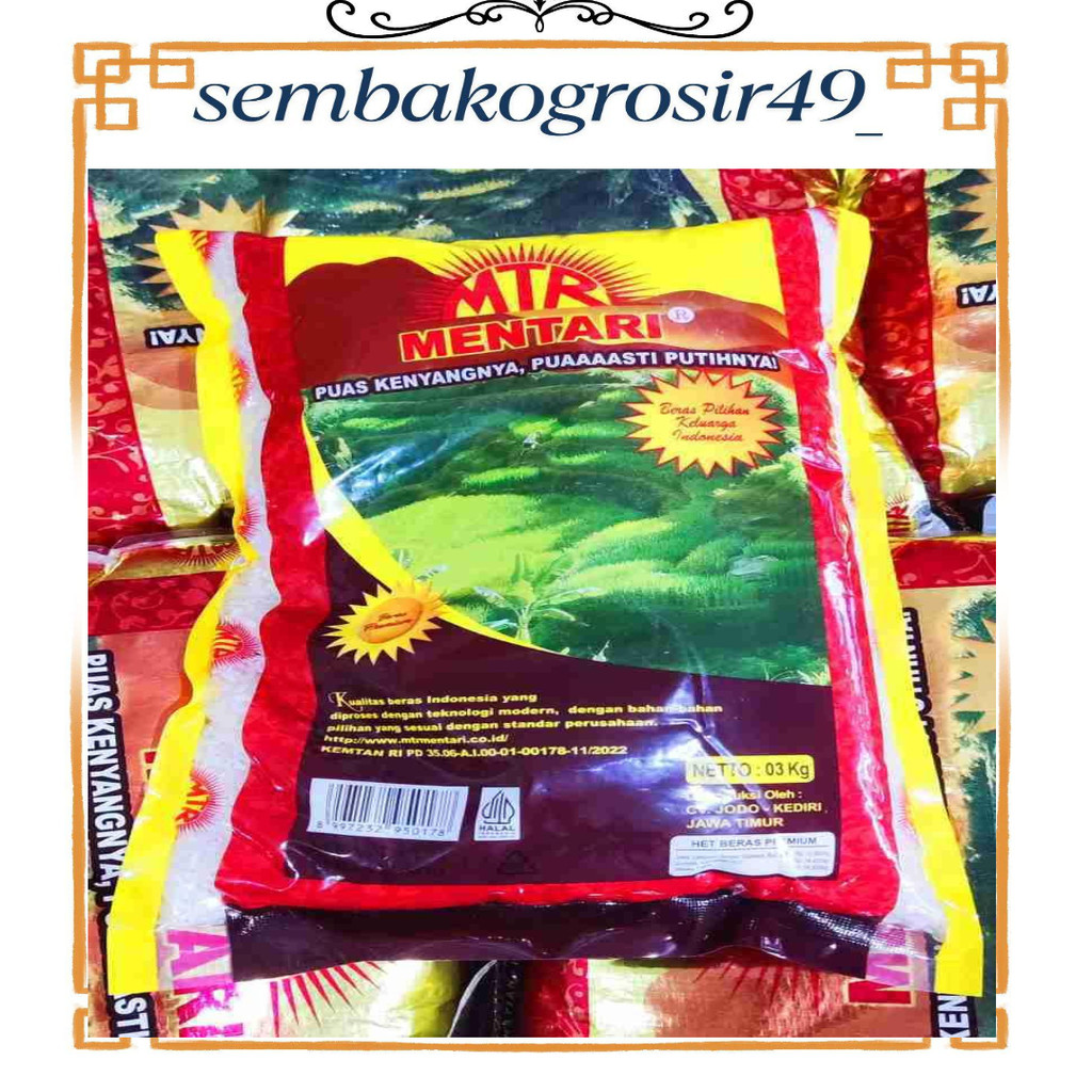 

SSG49 BERAS CAP MENTARI 3kg BERAS MENTARI SG