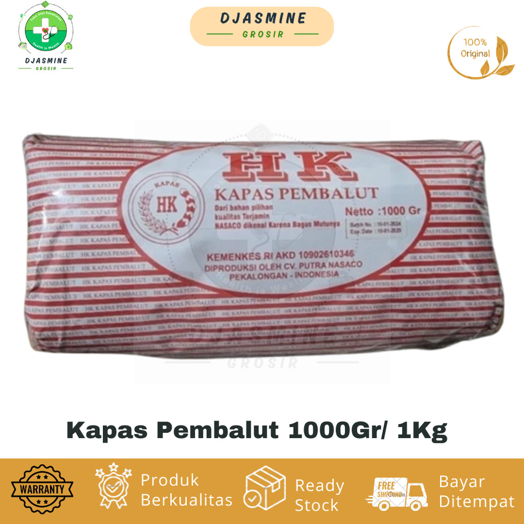 Kapas Pembalut HK 1000Gr / Kapas 1Kg HK