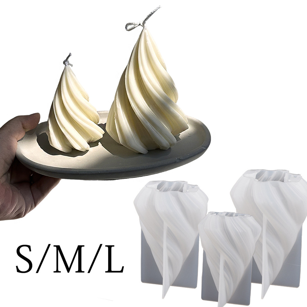 

S/M/L Striped Wavy Silicone Candle Mold DIY Geometric Line Cone Plaster Scented Soap Making Artistic Home Decor Gifts