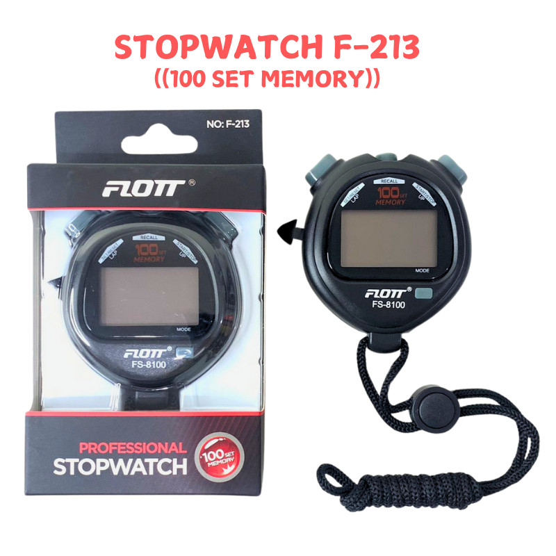 STOPWATCH FLOTT PROFESIONAL 10 30 60 100 200 SET MEMORI WATER RESISTANT/ STOPWATCH TIMER OLAHRAGA WA