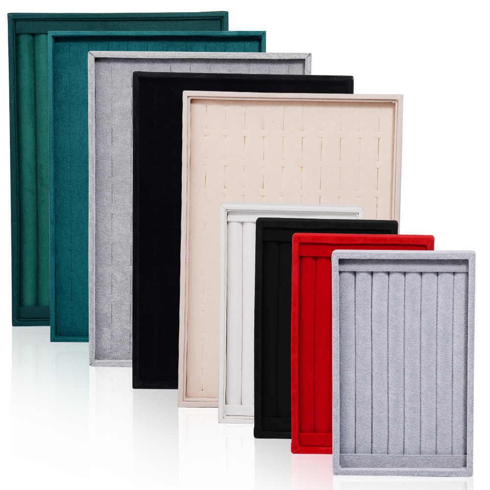 

1 Pc Velvet Jewelry Storage Tray Ring Earring Display Box Brooche Handicraft Classification Organizer Exquisite Tray Case